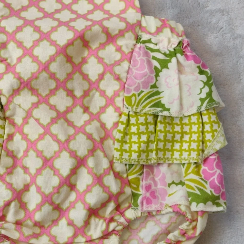 Purrfect Twirlie Girlie Shine All Mine Floral Ruffled Romper Size 0-3 Months